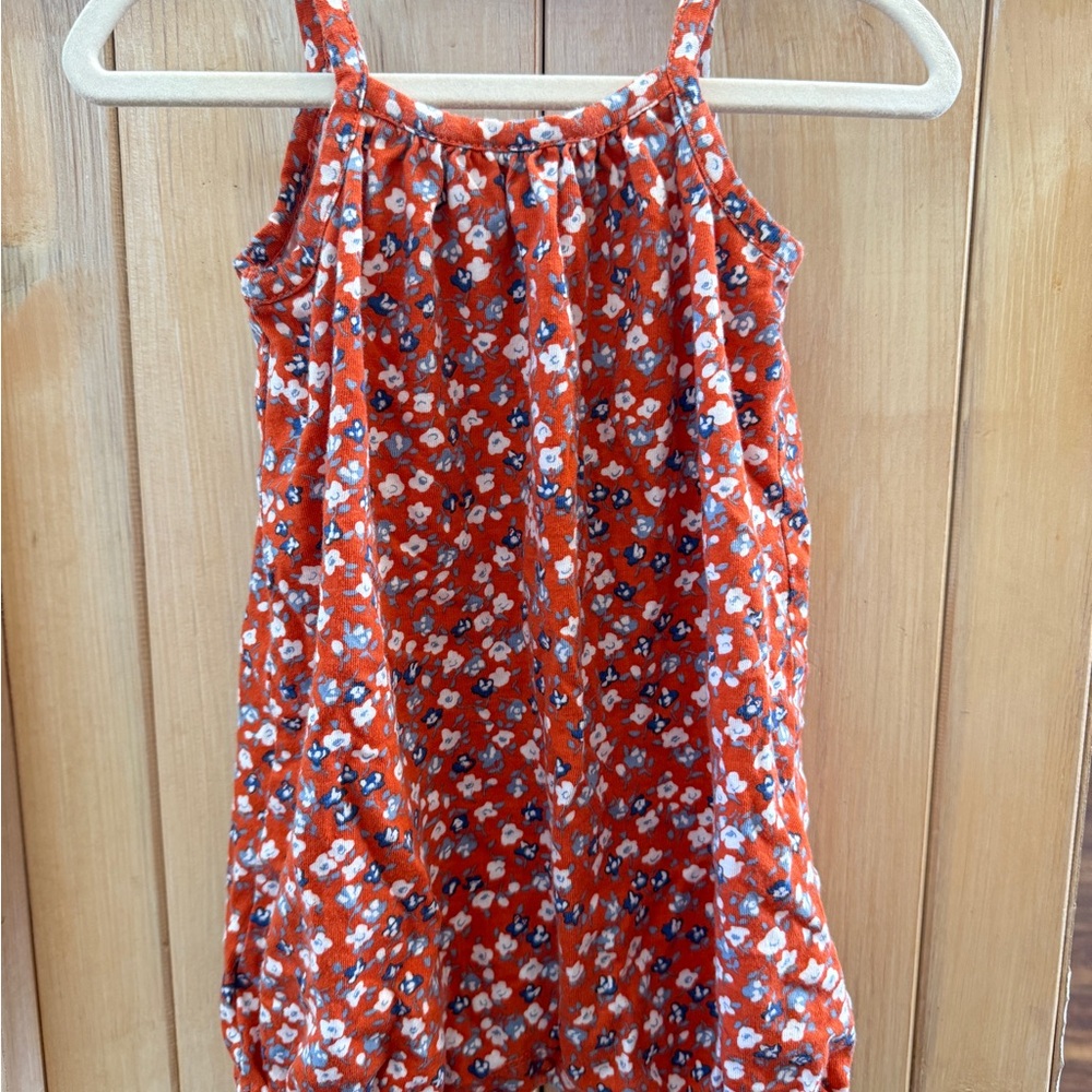 Floral Orange girls romper